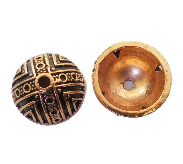 4 Pcs 17X8Mm Bali 14Mm Inner Bead Cap Antique Copper Jewelry Making