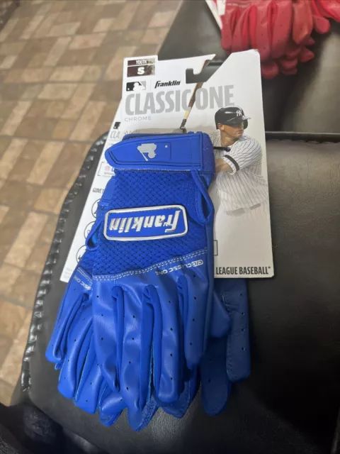 Franklin ClassicOne Chrome Batting Gloves BJ Lemahieu Blue Youth Small