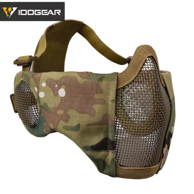 IDOGEAR Taktische Faltbare Halbgesicht Mesh Maske SchützenjagdGear Militär Camo