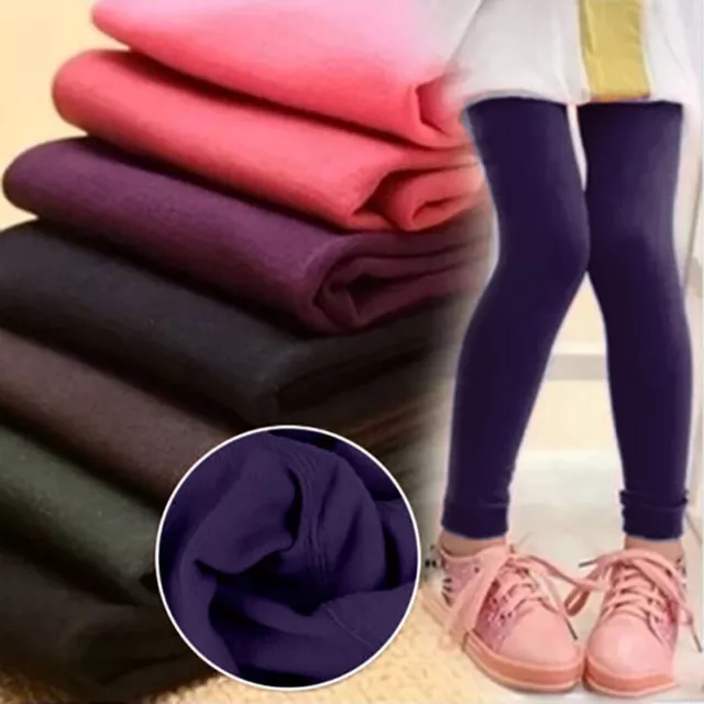 Leggings Termici Elasticizzati In Pile Per Bambina Pantaloni Invernali A