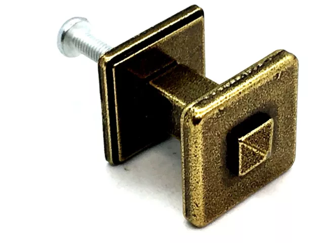 10 x DIAMOND KNOBS 24mm antiqued brass cupboard cabinet drawer knob handle (144)