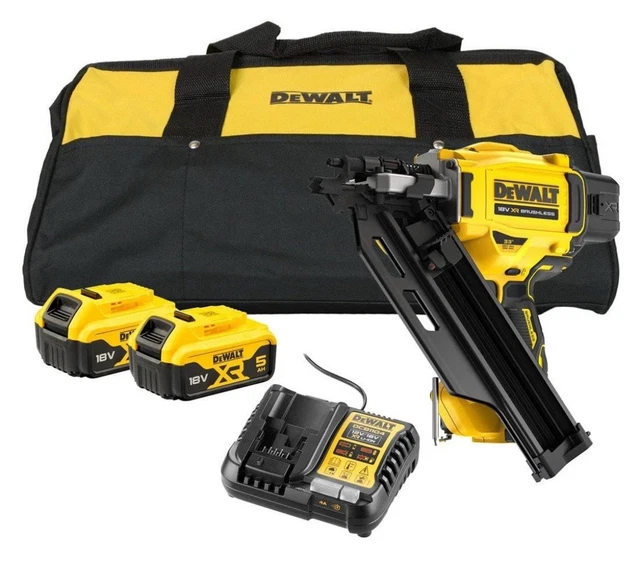 DeWalt DCN695P2 Two-Stage Cordless Nailer (18 V, 5 Ah, Brushless, Nail