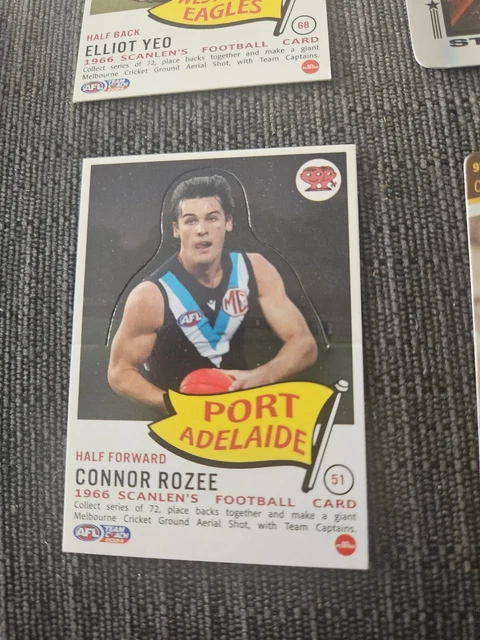 Connor Rozee Signature 2024 AFL TEAMCOACH Scanlens Die-Cut Connor Rozee #51 Power $3.50 ...