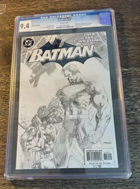 Batman 2003 #612 CGC 9.4 - White Pages - 2nd Printing - Jim Lee+Scott Williams !