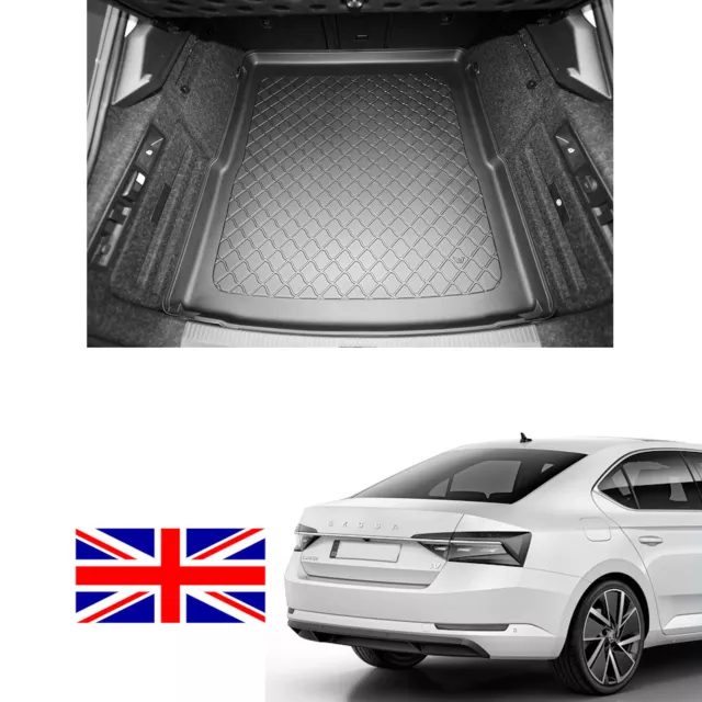 Skoda Superb iV hybrid saloon TPE boot tray  rubber load liner bumper protector