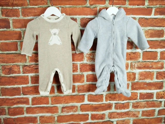 Baby Boys Bundle Age 3-6 Months White Co J Lewis Babygro One Piece Fleece 68Cm