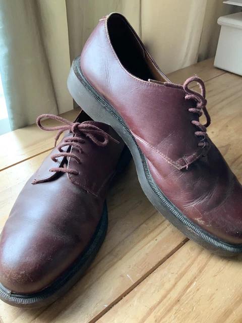 Scarpe navetta vintage da uomo taglia 9 sangue di bue stringate piatte