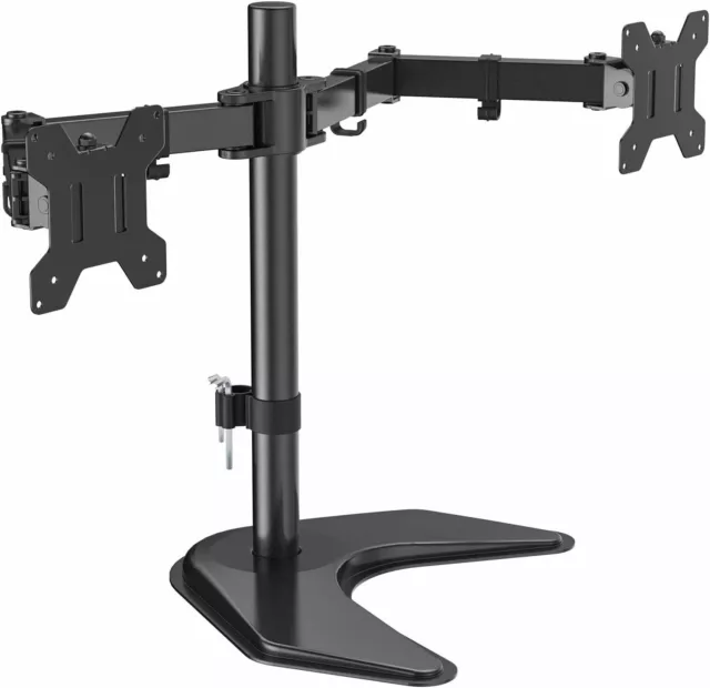 Dual LCD Computer PC Monitor Arm Mount Desk Stand 13-32" Screen Riser TV Bracket