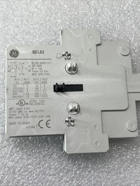 General Electric BEL02 Auxiliary Contact  Used