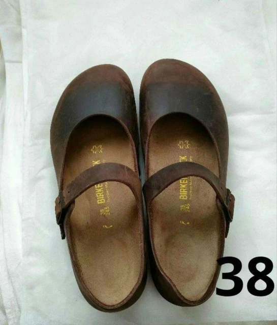 BIRKENSTOCK MANTOVA FLAT Strap Shoes Leather Dark Brown EU 38 JP 24.5cm Used 135.00 PicClick