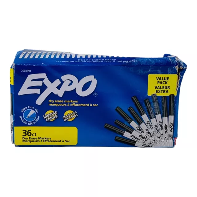 2 Packs EXPO Low-Odor Ink Dry Erase Markers Fine Tip Point Intense