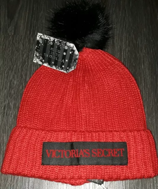 Victorias Secret pom pom Beanie Hat BRAND NEW ONE SIZe red