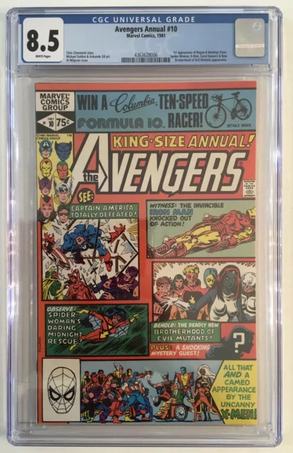 Avengers Annual #10 CGC 8.5 VF+ First Appearance Rogue & Madelyn Pryor 1981