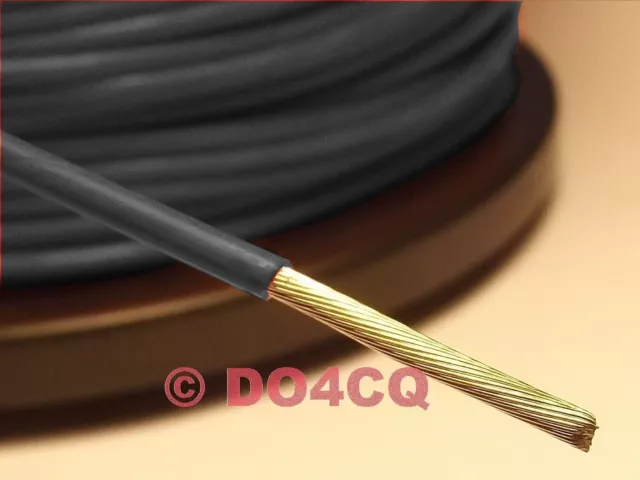 Teflonlitze PTFE 0,61 mm² AWG 20 ( 19 x 0,2mm  ) schwarz - Meterware ( E02C )