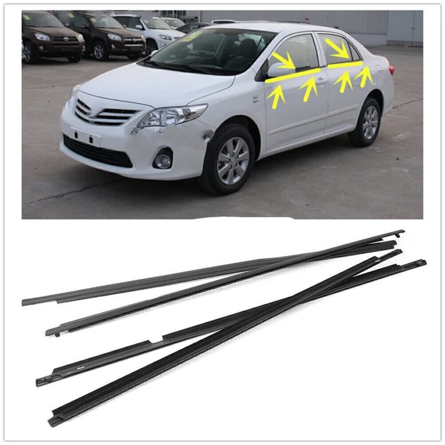 4x Black Window Door Seal Belt Weatherstrip For Toyota Corolla 2009 2010-2012 uk