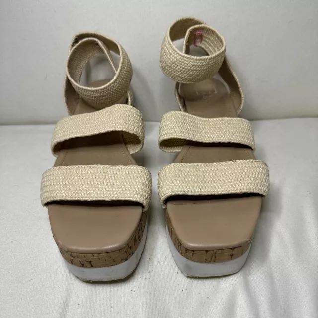 Shu Shop Mandy Sandal for Women Size 7.5 Beige Tan Platform