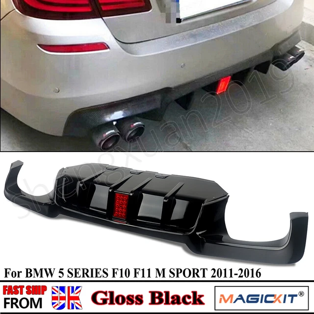 FOR BMW 5ER F10 F11 M-Sport M5 Rear Diffuser Bumper Valance W/ Led ...