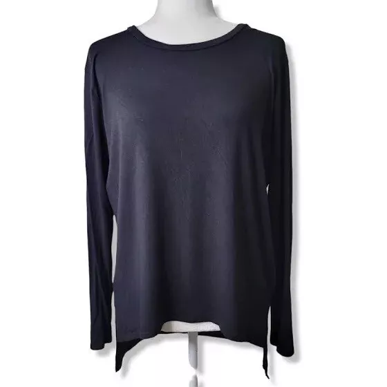 Joah Brown Black Long Sleeve Top Shirt High Low Jersey Small Medium