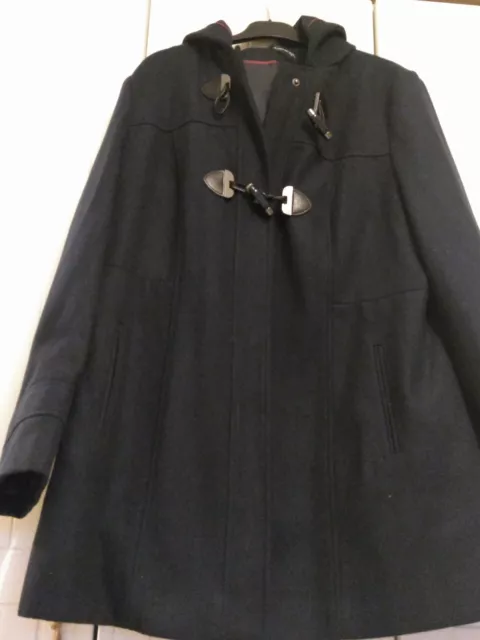 New NO TAGS GEORGE Navy Duffle Coat Fully Lined with Hood Size 18