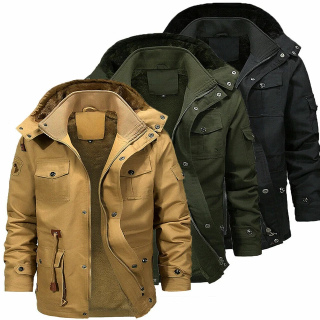 Parka Uomo Invernale Giubbotto Giaccone Militare Giacca Con Pelliccia Interna