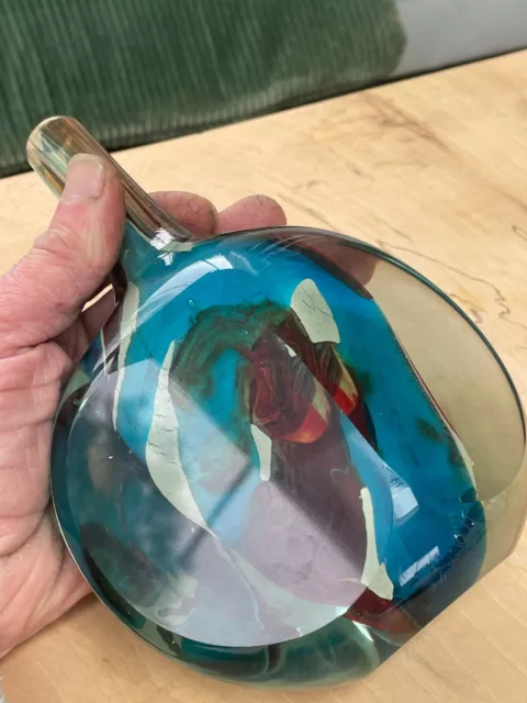 Ancien vase en verre signé Mdina maitre verrier design 3