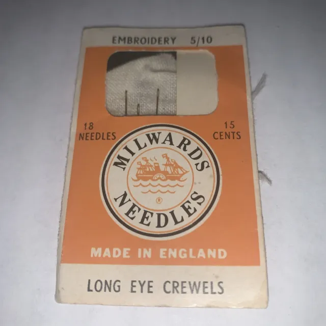 Vintage Milward’s Needles Long Eye Crewels Embroidery 5/10