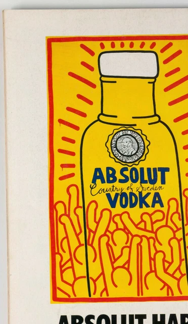 KEITH HARING FOR ABSOLUT VODKA Rare UK MAGAZINE BACK COVER ART ad