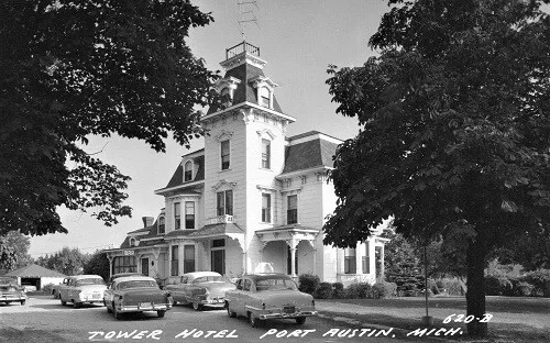 Tower Hotel Port Austin Michigan MI Reprint Postcard