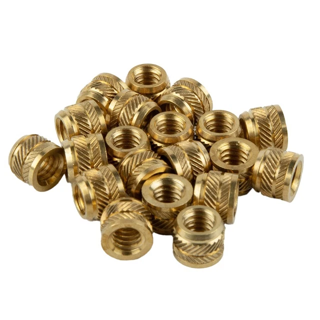 20PCS 1/4-20 Brass Threaded Heat Set Inserts For Plastic 3D-Printing Brass-Metal