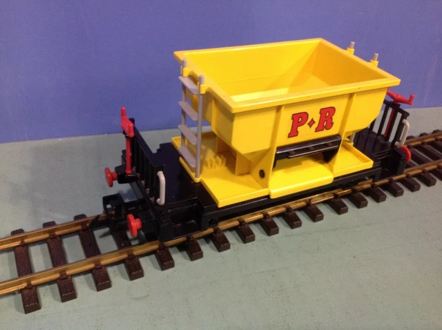 (K145) playmobil train, wagon godet jaune P.R. ref 4027