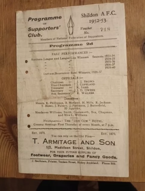 Shildon Afc V Bishop Auckland 1952 Fa Amateur Cup