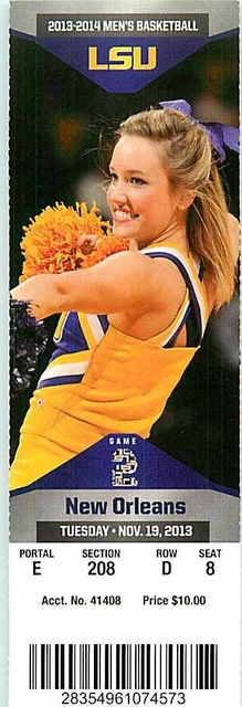 Ticket College Basketball New Orleans 2013 - 14  11.19 - LSU Tigers