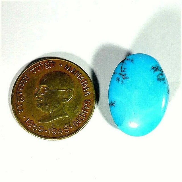 22.05cts Natural Blue Arizona Turquoise Oval Cabochon Loose Gemstone v239
