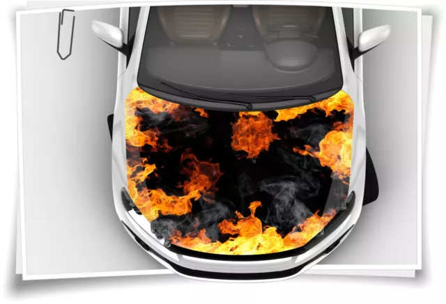 FEU FLAMME NOIRE fumée capot autocollant voiture film de protection contre  les chutes de pierres EUR 129,99 - PicClick FR