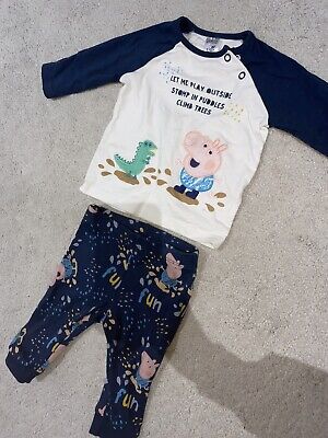 Baby Boys Peppa Pig Outfit Pyjamas Size 0-3 Months