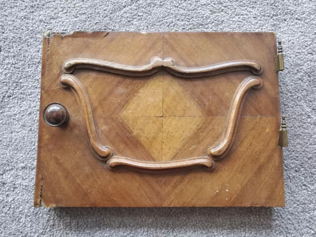Antique Architectural Panel Door; Walnut Salvage; Art Nouveau French
