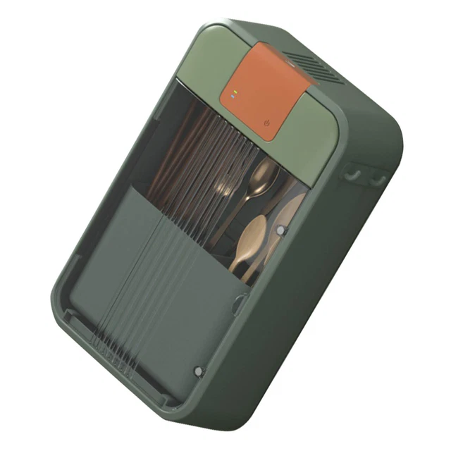 Organizador de almacenamiento de cubiertos (verde) palillo desmontable sin golpes montado en pared