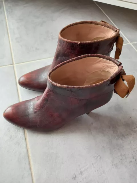 JONAK Les Lolitas Bottines à talons cuir bordeaux Pointure 40