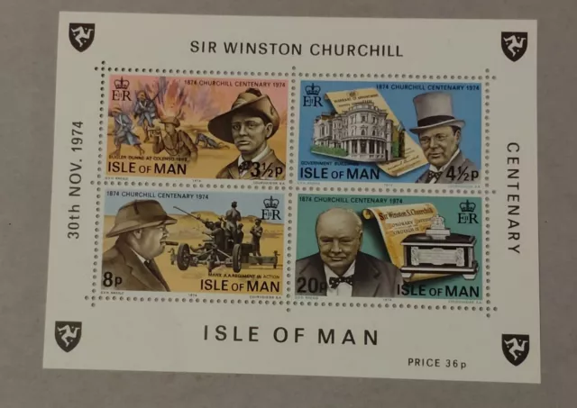 Isle of Man 1974 Churchill Miniature Sheet SG MS58 MNH