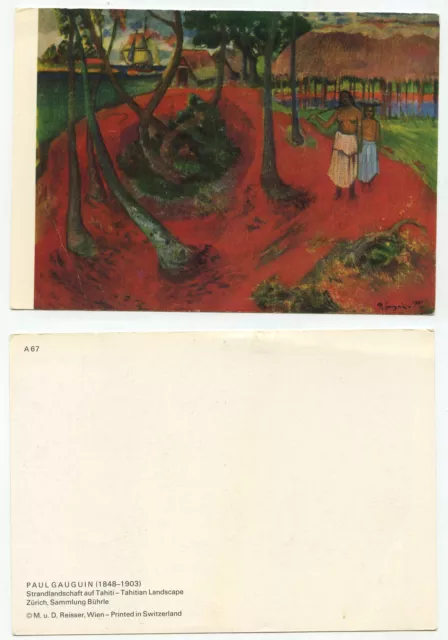 02192 - Paul Gauguin: Beach Landscape in Tahiti - Old Postcard