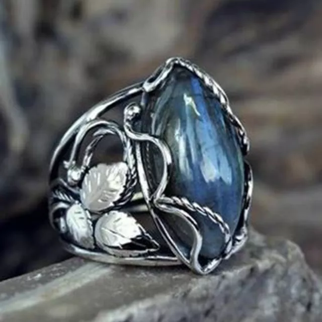 925 Silver Ring Women Jewelry Marquise Cubic Zircon Wedding Ring Sz 6-10