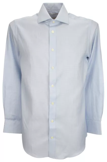 Ex Store Mens Cotton Extra Slim Fit Single Cuff Shirt Blue