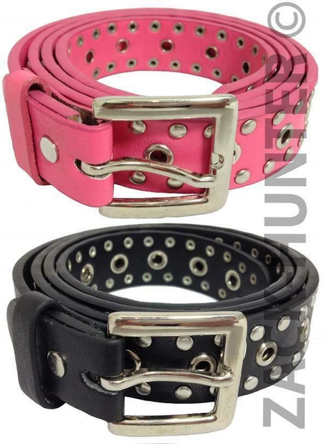 Childrens 1" Studded Leather Belts Girls Stylish Belt In Stud Design Fancy Belt