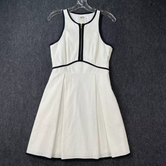 Ali Ro White Black Fit & Flare Skater Dress Womens Size Small EUC