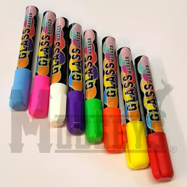 Premium Neon Liquid Chalk Pens 6mm Washable Window Markers Set of
