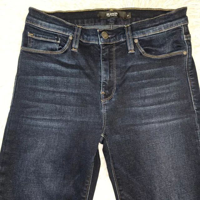 Womens Hudson Nico Super Skinny Cropped Stretch Denim Blue Jeans Size 27 2