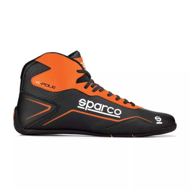 Sparco Karting Kart Auto Shoes K-POLE Black Orange - Size 2.5/3 US,  34 EU