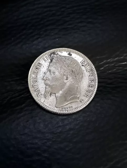 Monnaie France 1 Franc Napoléon III Argent 1868 BB  TTB