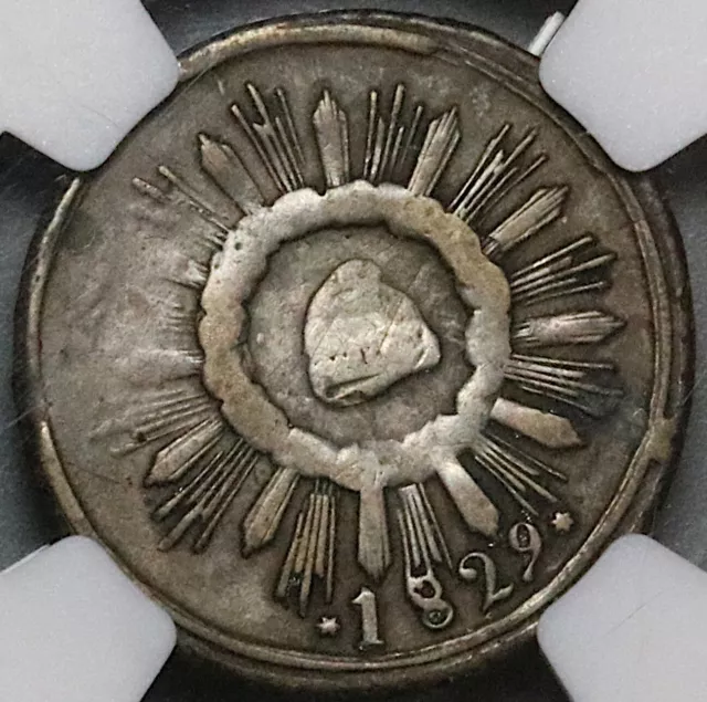 1829 NGC VF 25 Mexico 1/8 Real Guanajuato Octavo State Coin POP 2/0 (22090801C)
