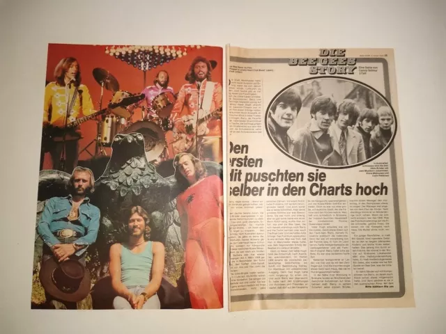 Bee Gees Maurice Barry Robin Gibb clippings Germany 1970s Rod Stewart ad